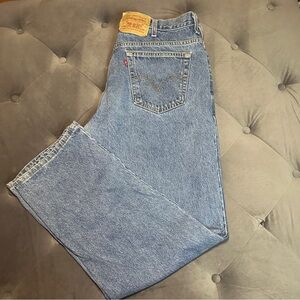 Levi's 535 Euro Fit Wide Leg Medium Wash Jeans, 36 x 32, 100% Cotton, Vintage